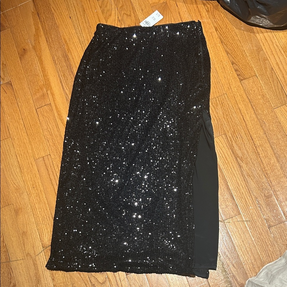 Abercrombie & Fitch Black Sequin Pencil Skirt